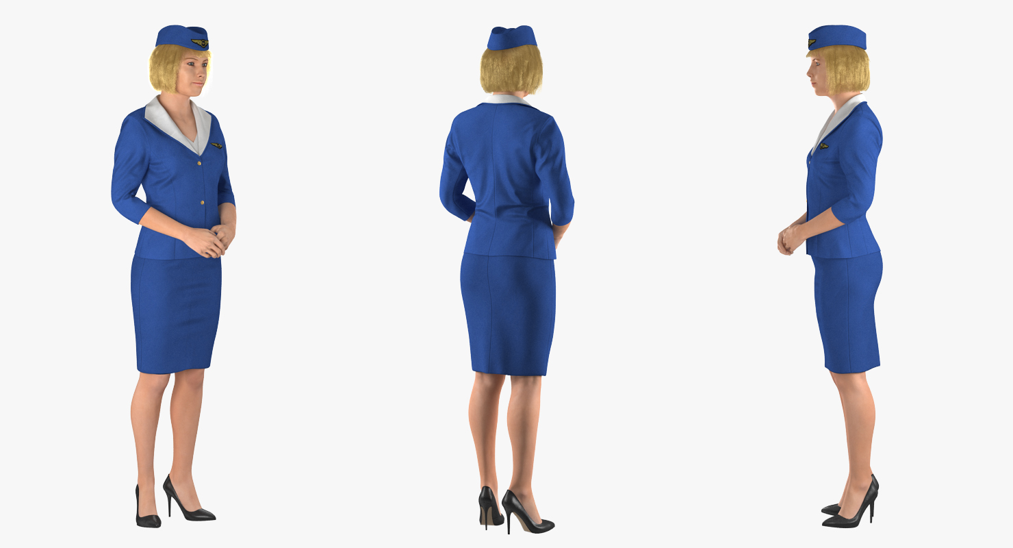 Stewardess Standing Pose 3D model