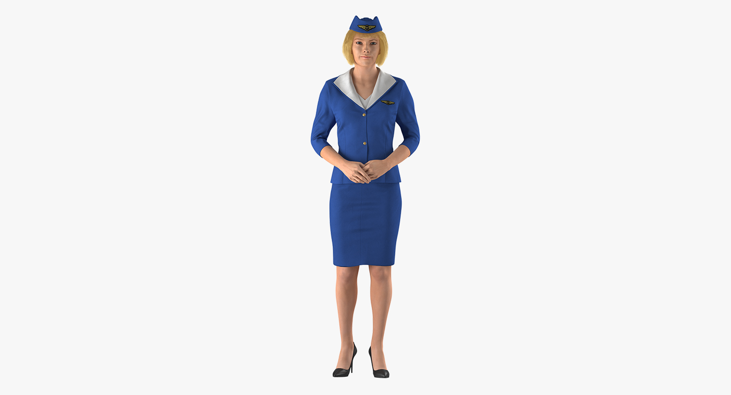 Stewardess Standing Pose 3D model