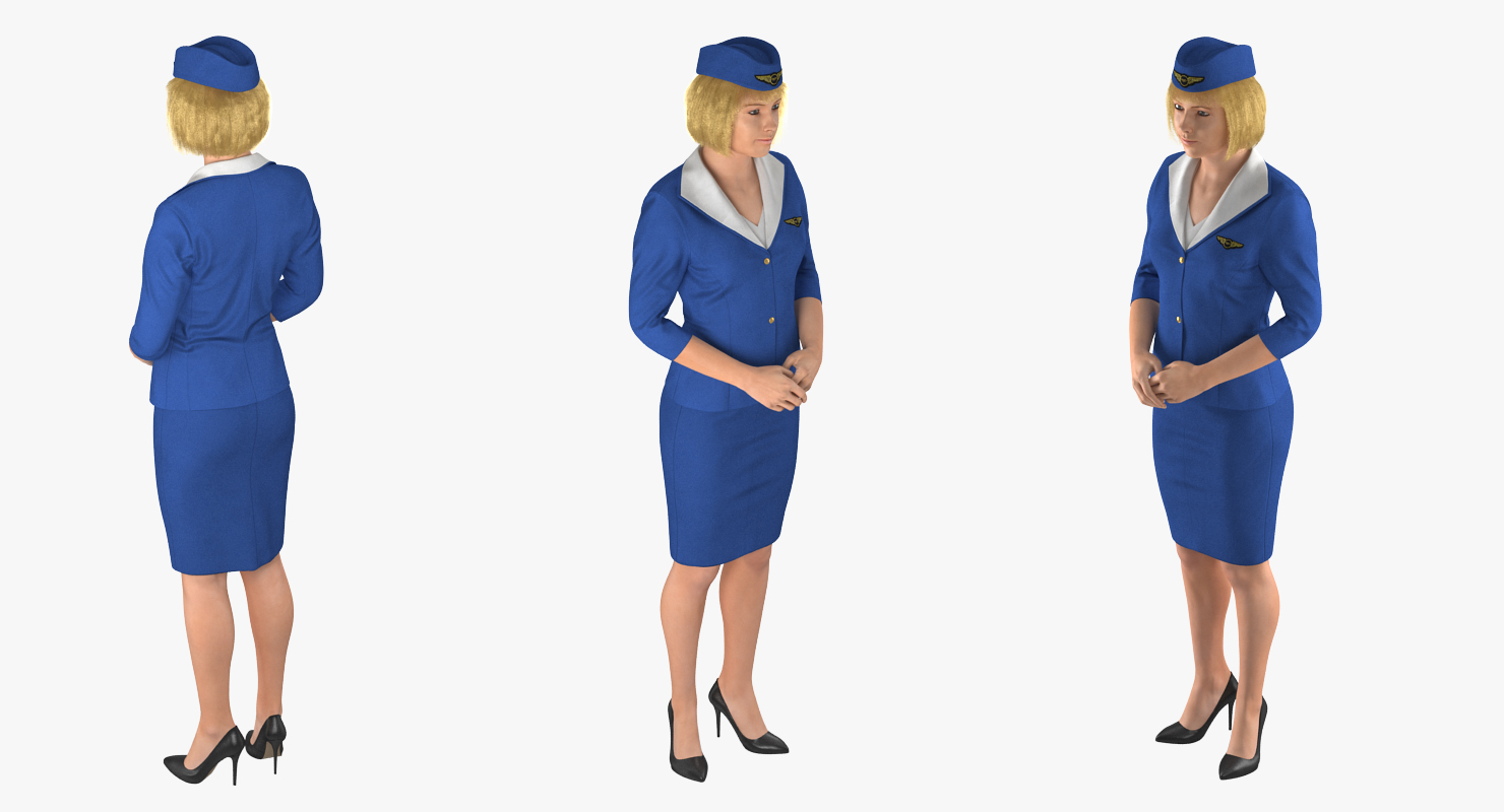 Stewardess Standing Pose 3D model