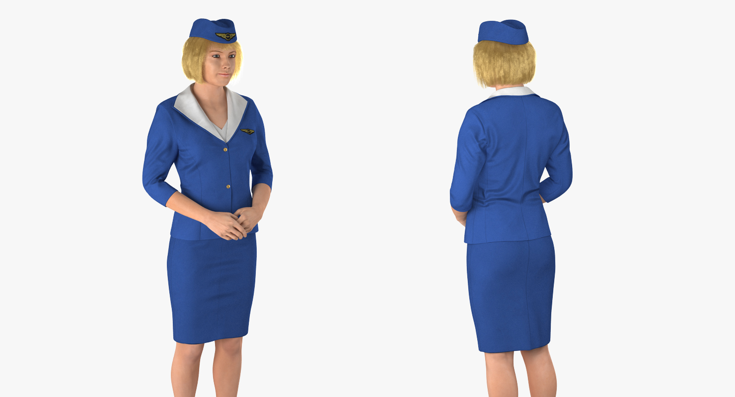 Stewardess Standing Pose 3D model