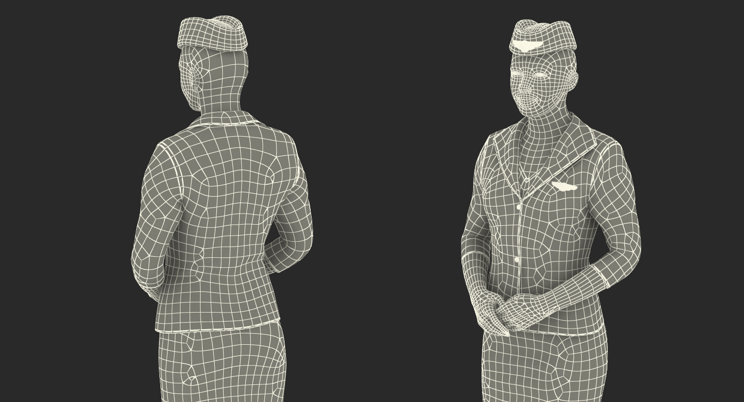 Stewardess Standing Pose 3D model