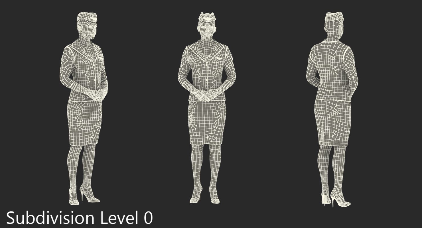 Stewardess Standing Pose 3D model