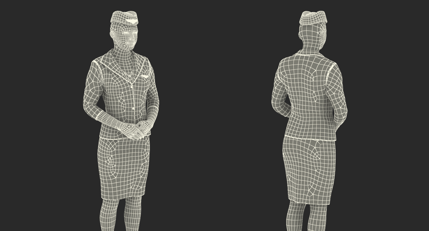 Stewardess Standing Pose 3D model