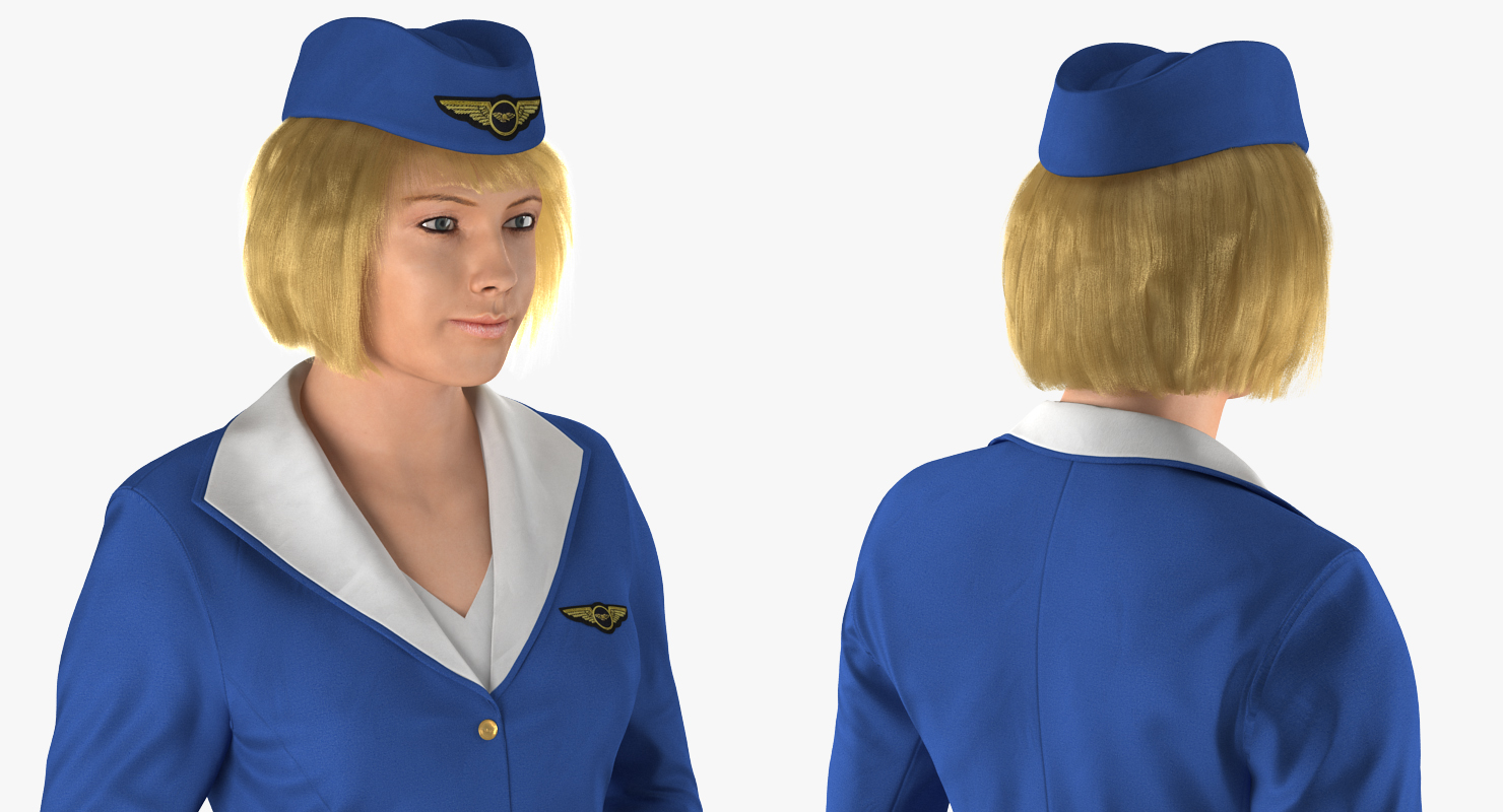 Stewardess Standing Pose 3D model