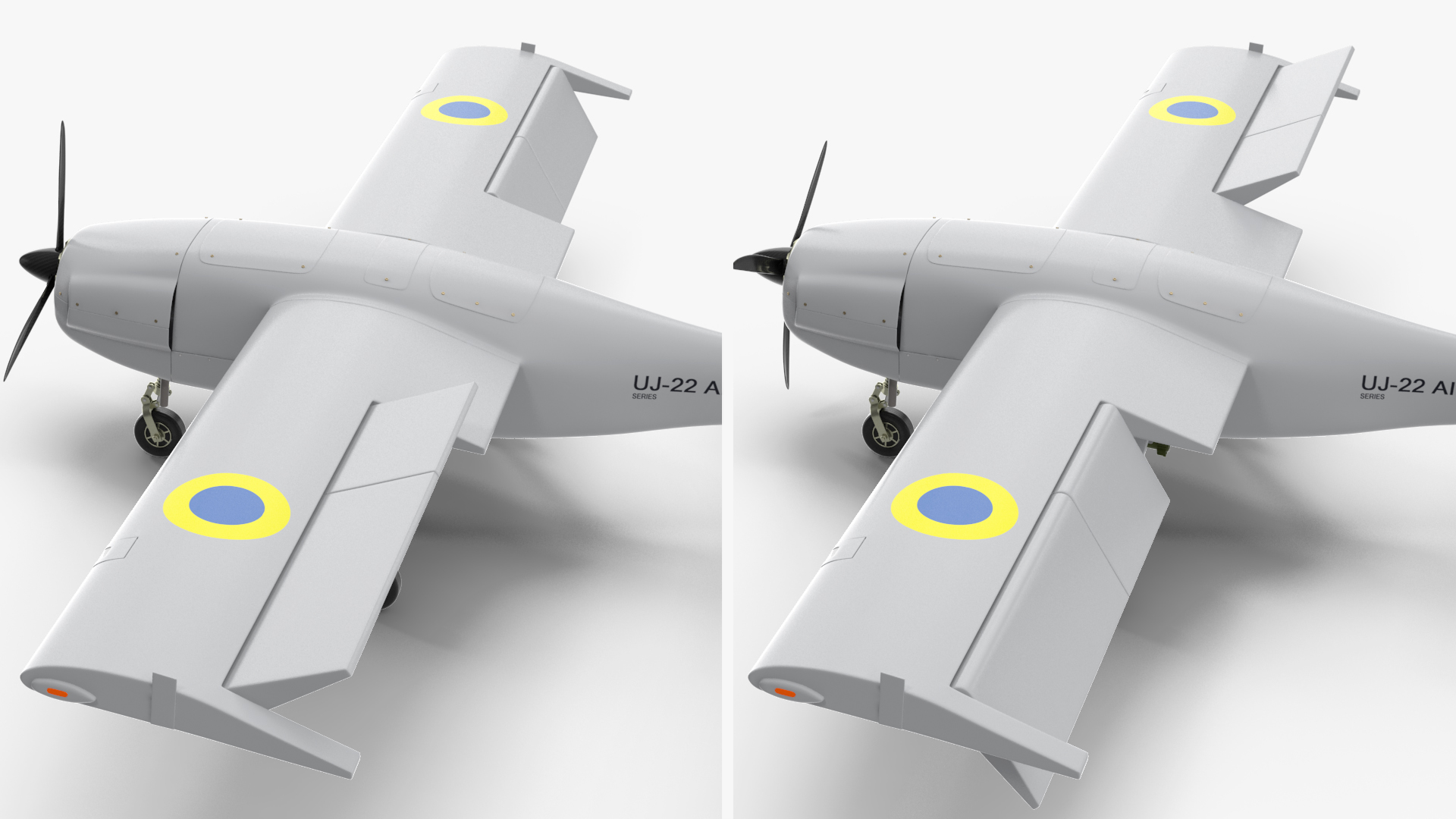 3D UKRJET UJ22 Airborne Drone Rigged model