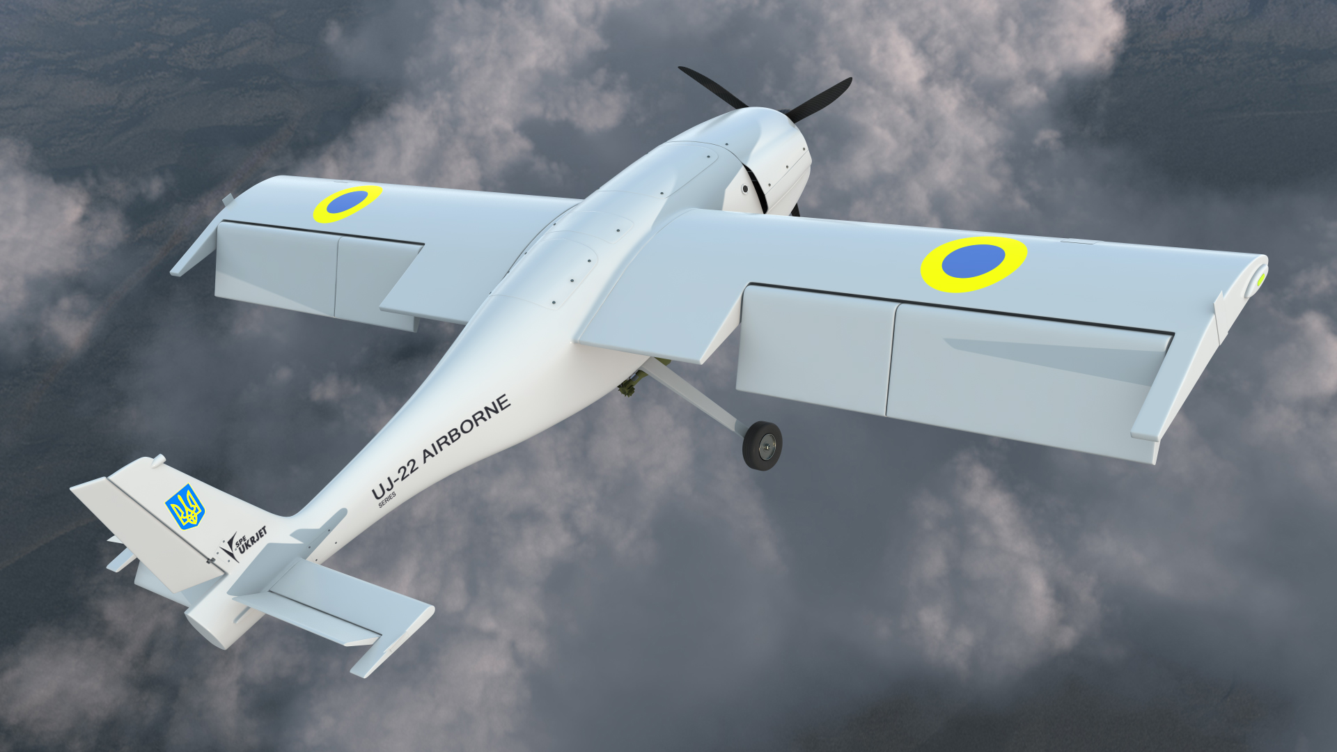 3D UKRJET UJ22 Airborne Drone Rigged model