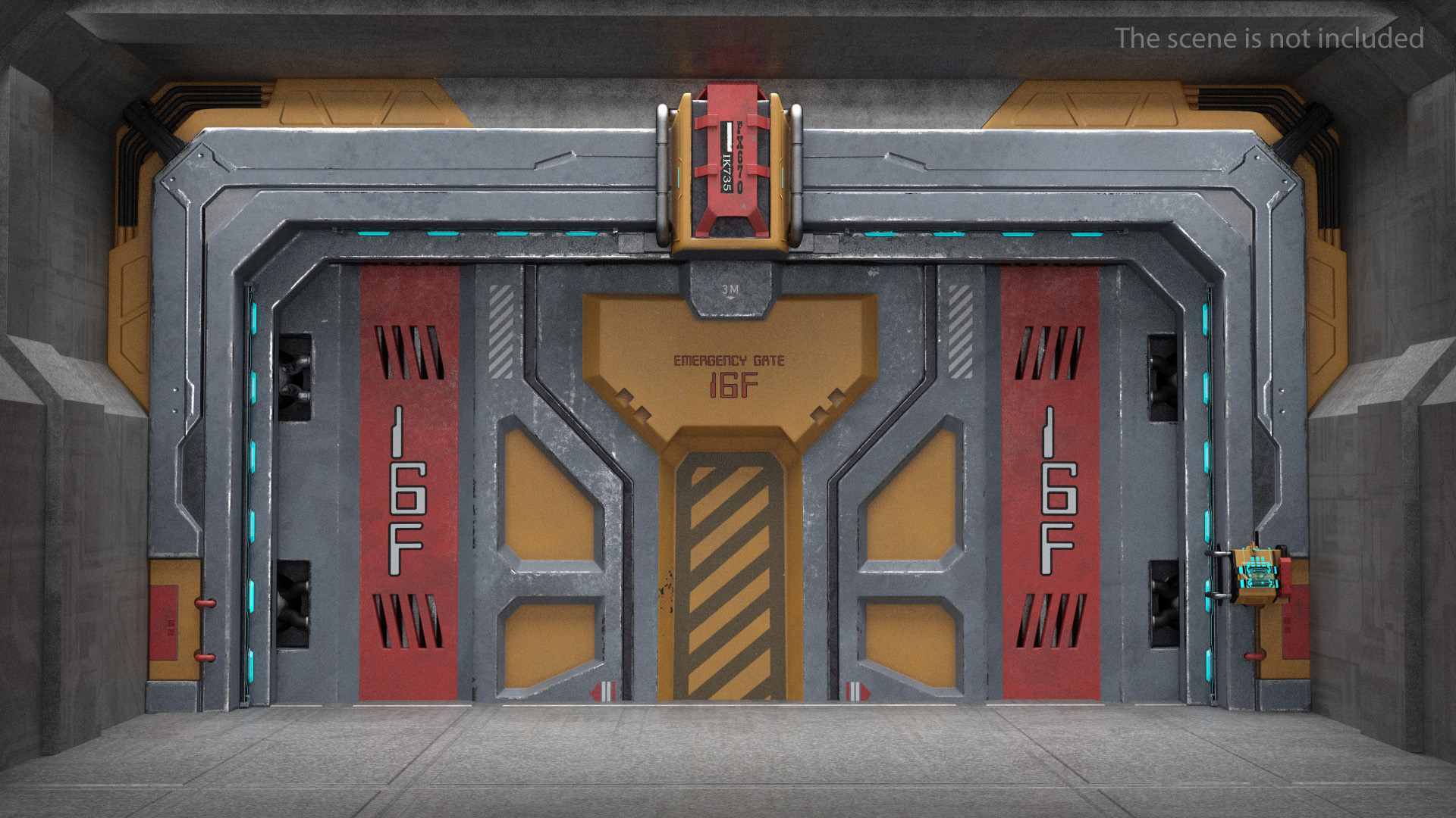 3D model Sci Fi Reinforced Sliding Gate