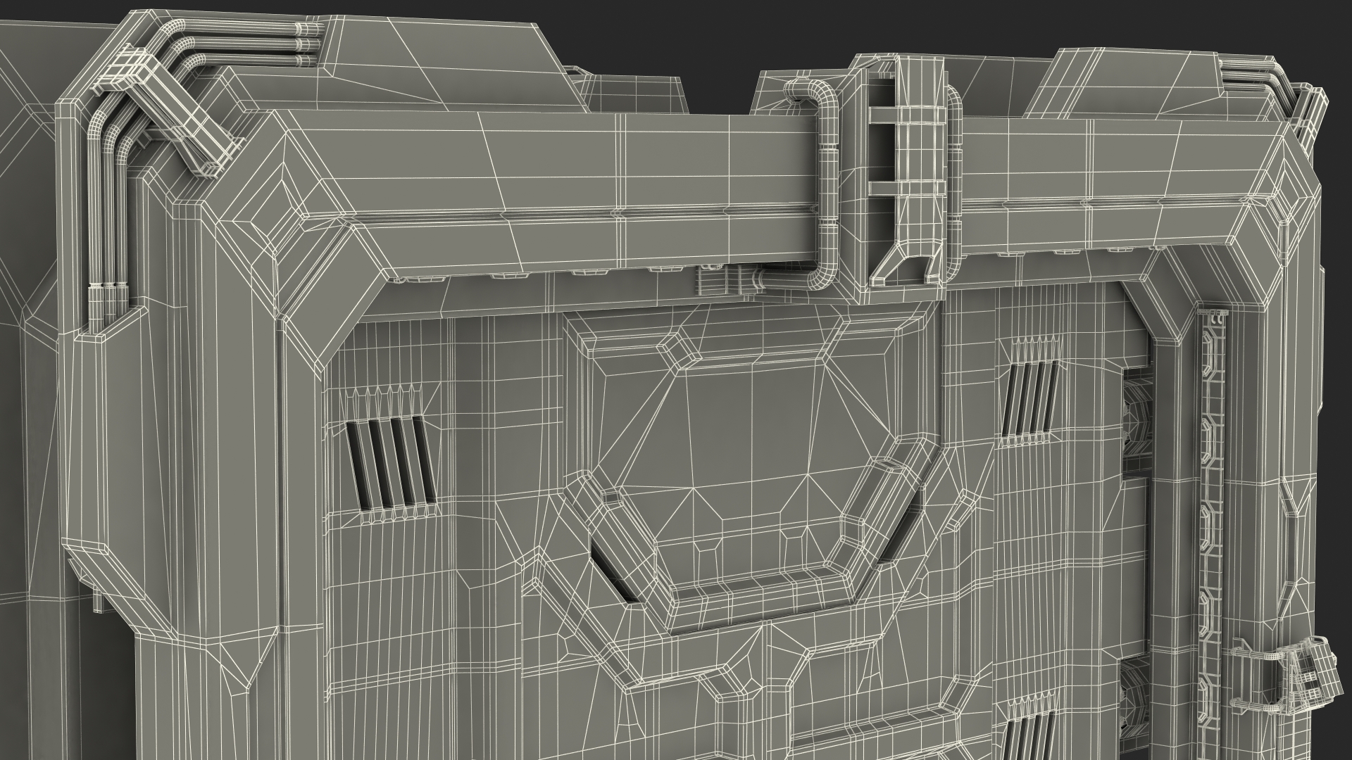 3D model Sci Fi Reinforced Sliding Gate