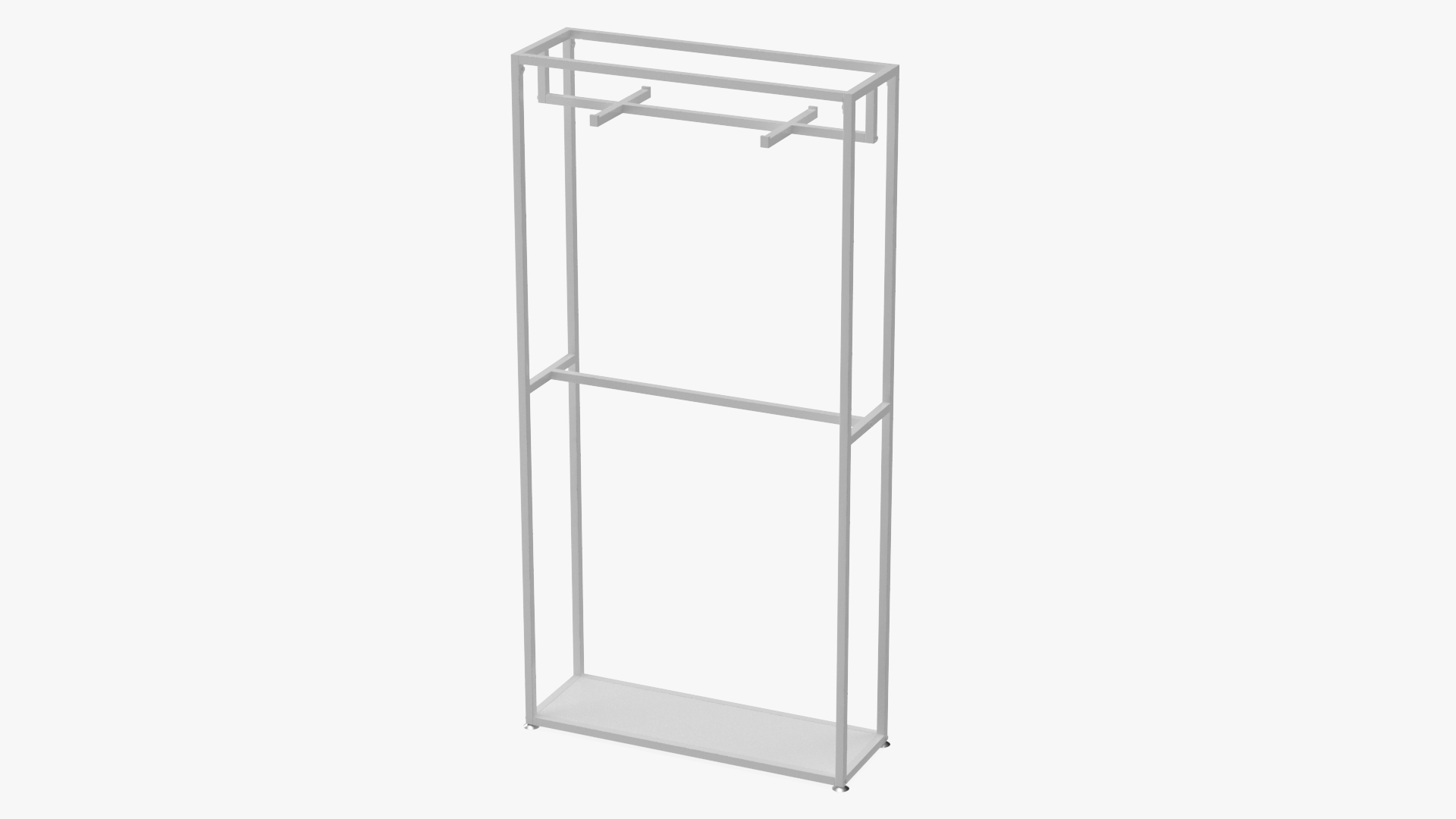 Double Coat Rack White 3D