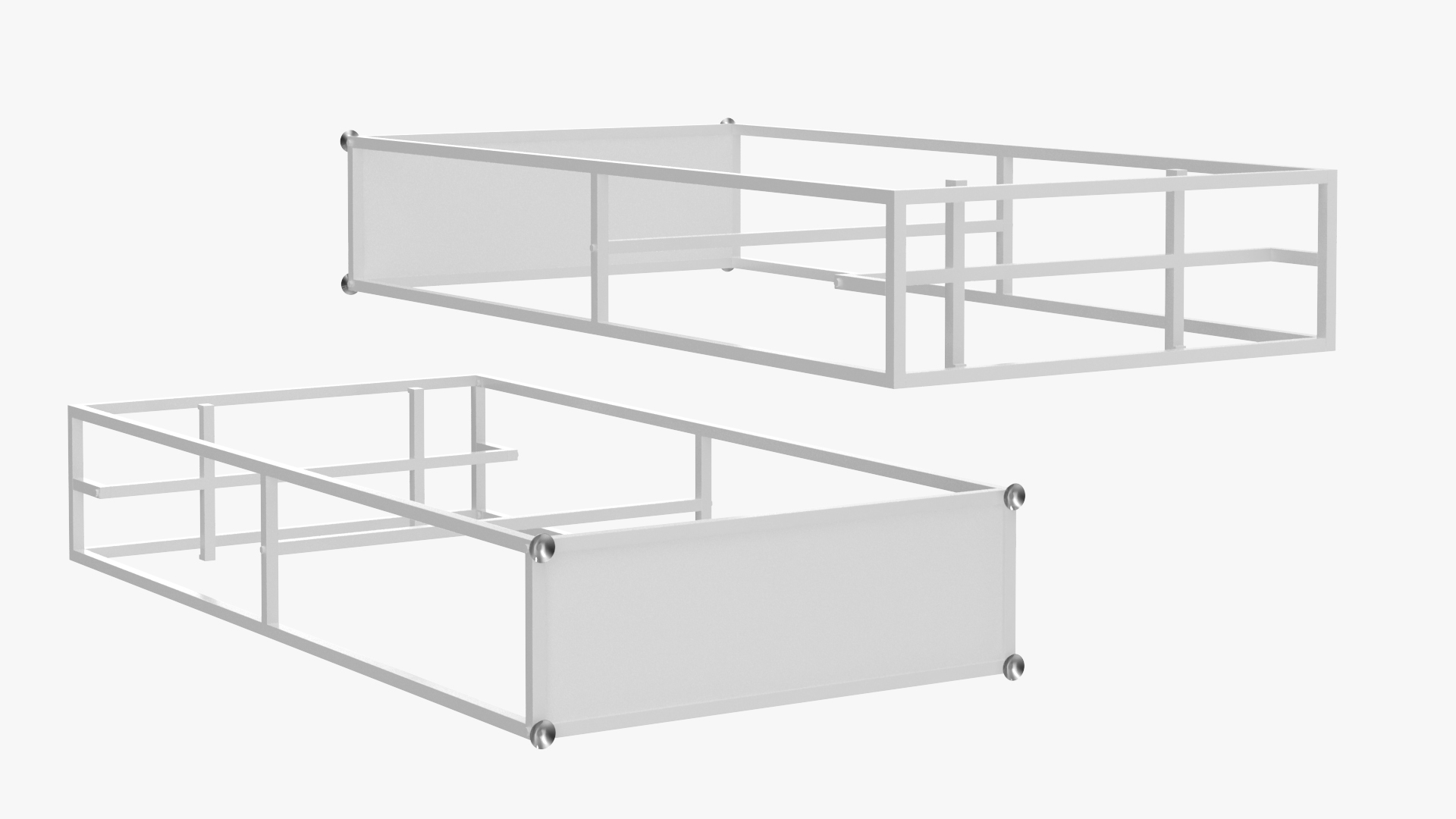 Double Coat Rack White 3D