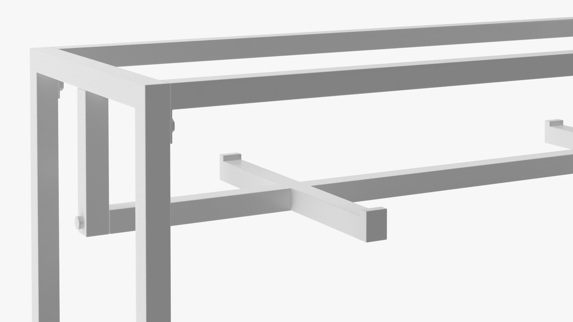 Double Coat Rack White 3D