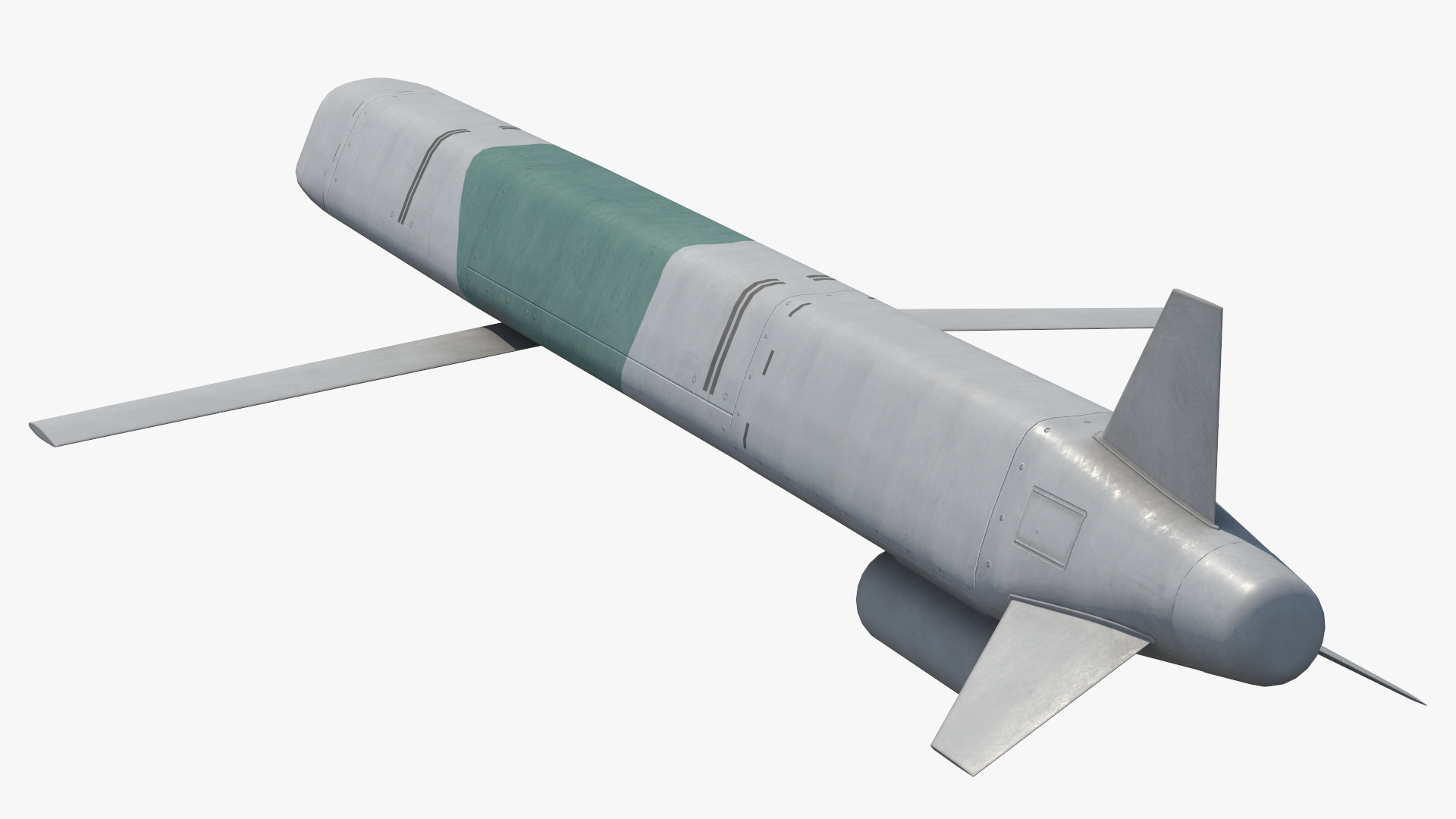 Kh 101 Air Launched Cruise Missile Gray Green Game Ready, view 6