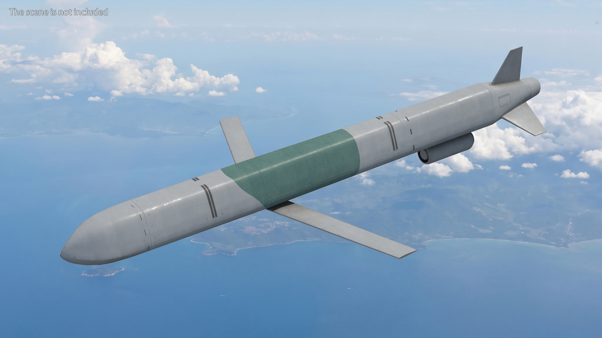 Kh 101 Air Launched Cruise Missile Gray Green Game Ready