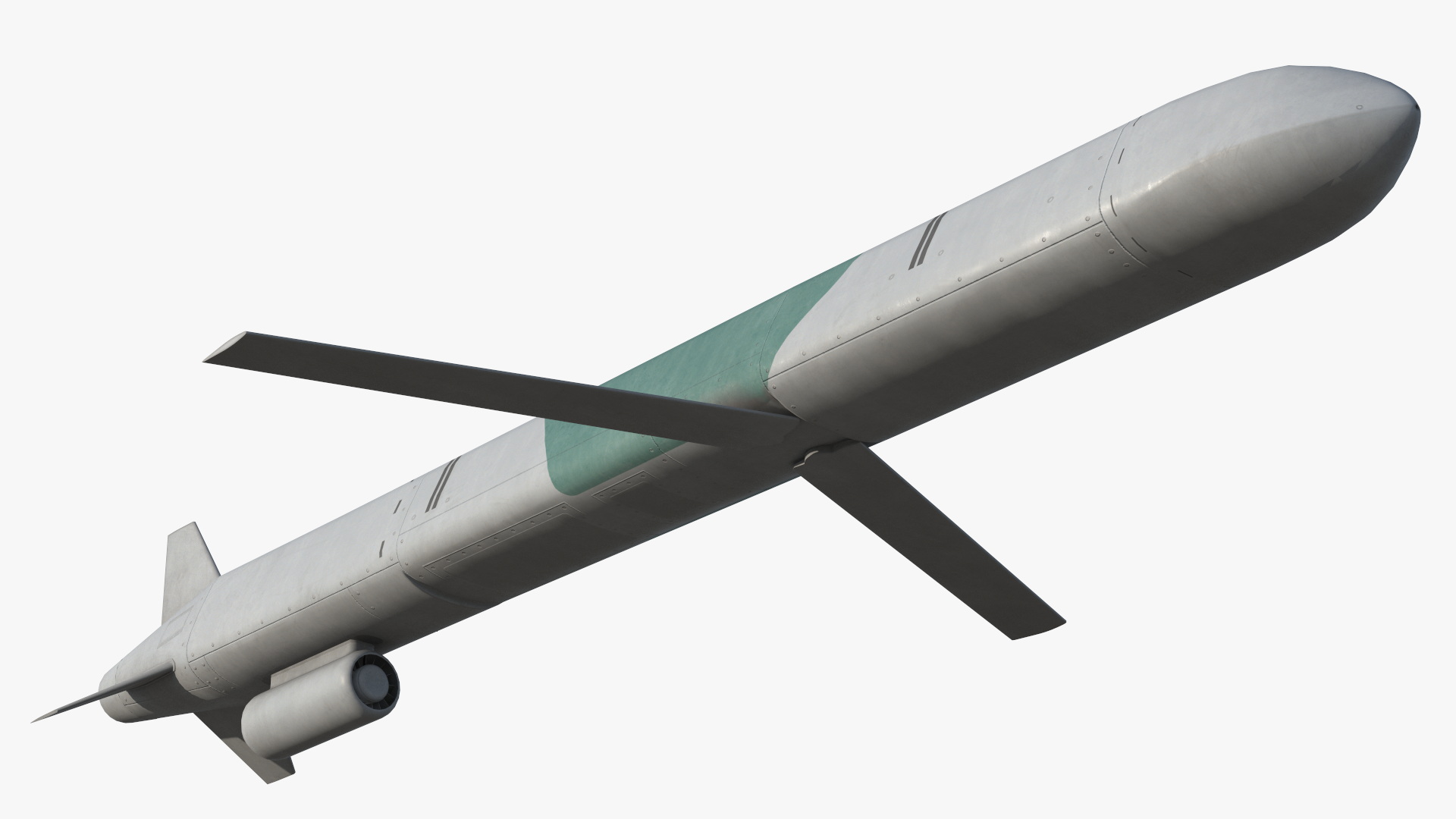 Kh 101 Air Launched Cruise Missile Gray Green Game Ready, view 7