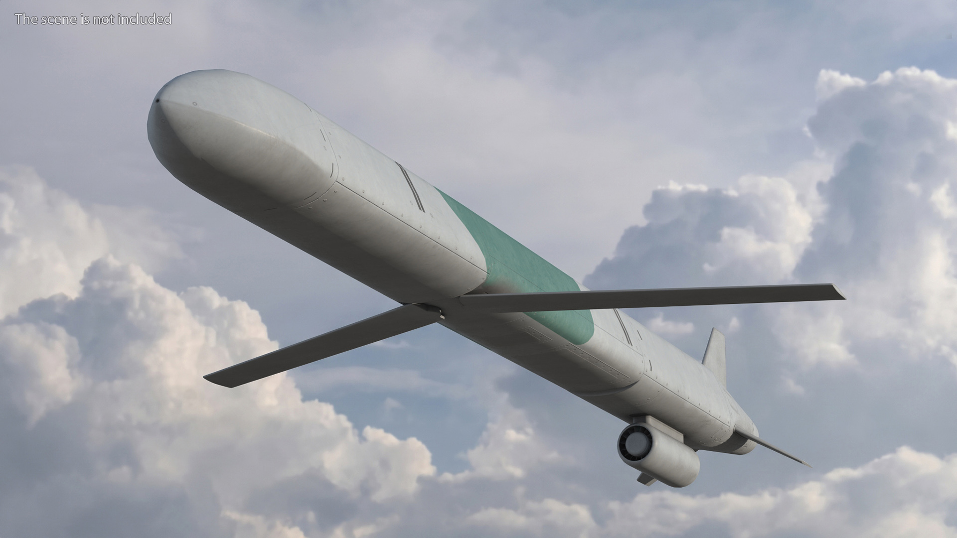 Kh 101 Air Launched Cruise Missile Gray Green Game Ready, view 3