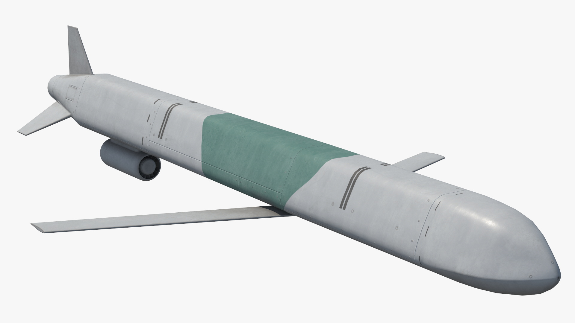 Kh 101 Air Launched Cruise Missile Gray Green Game Ready, view 5