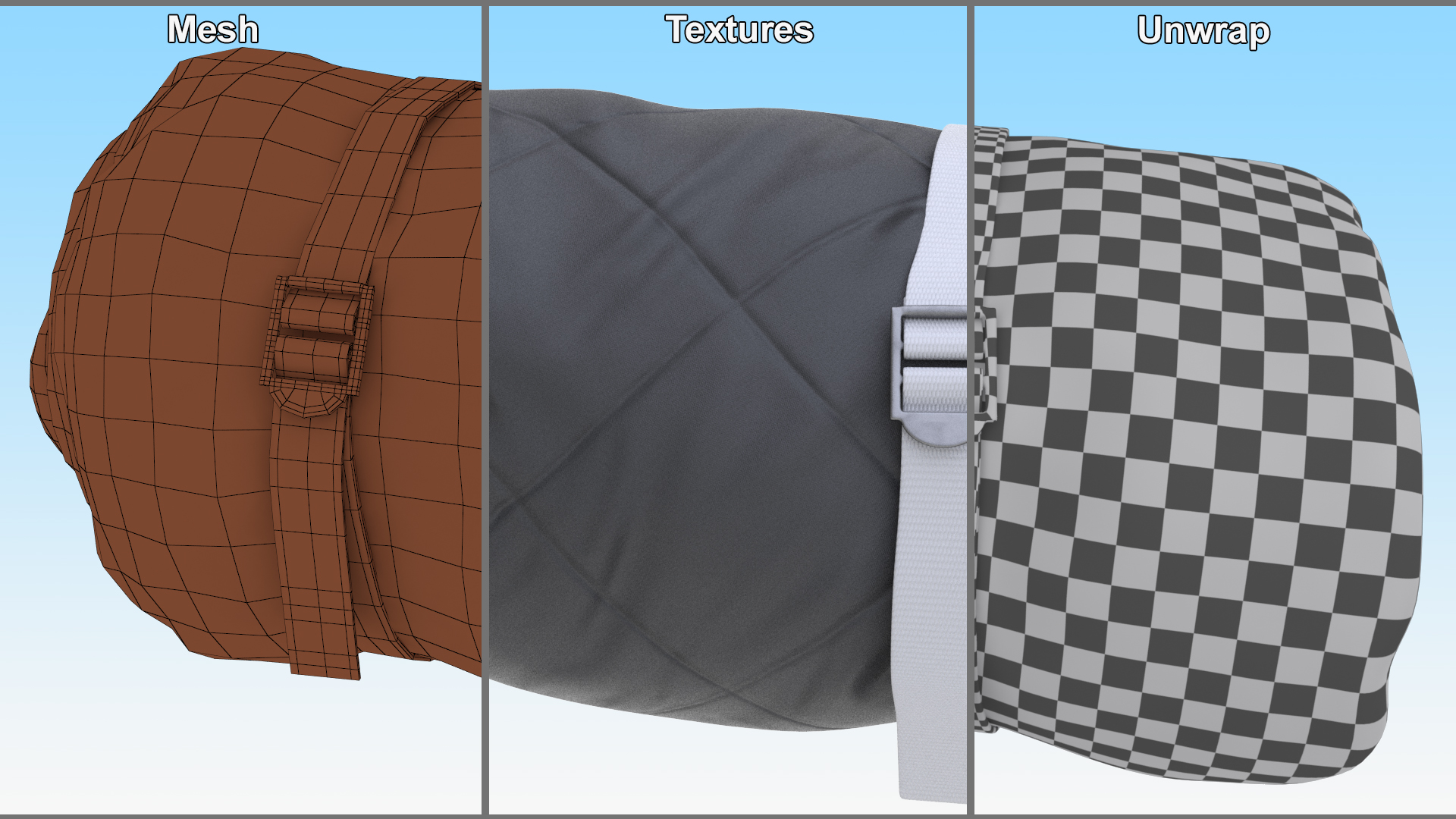 3D Rolled Sleeping Bag with Straps