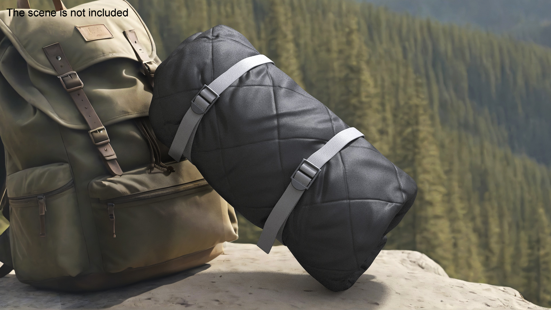 3D Rolled Sleeping Bag with Straps