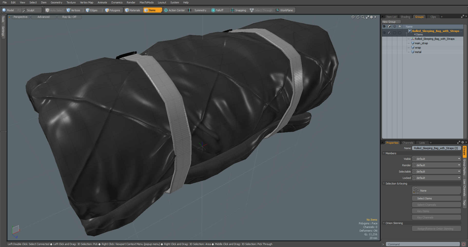 3D Rolled Sleeping Bag with Straps