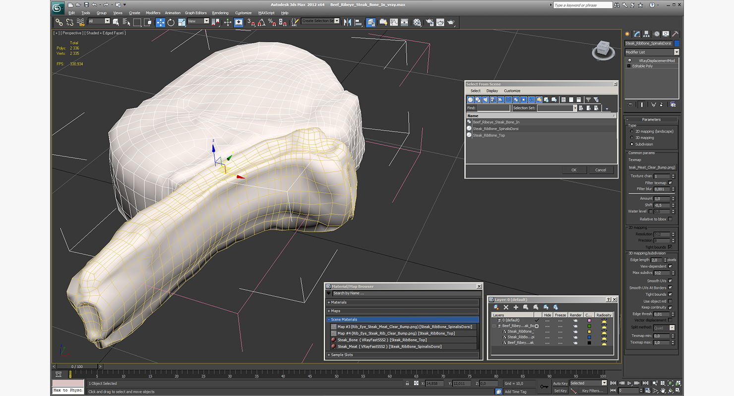 3D model Beef Ribeye Steak Bone In