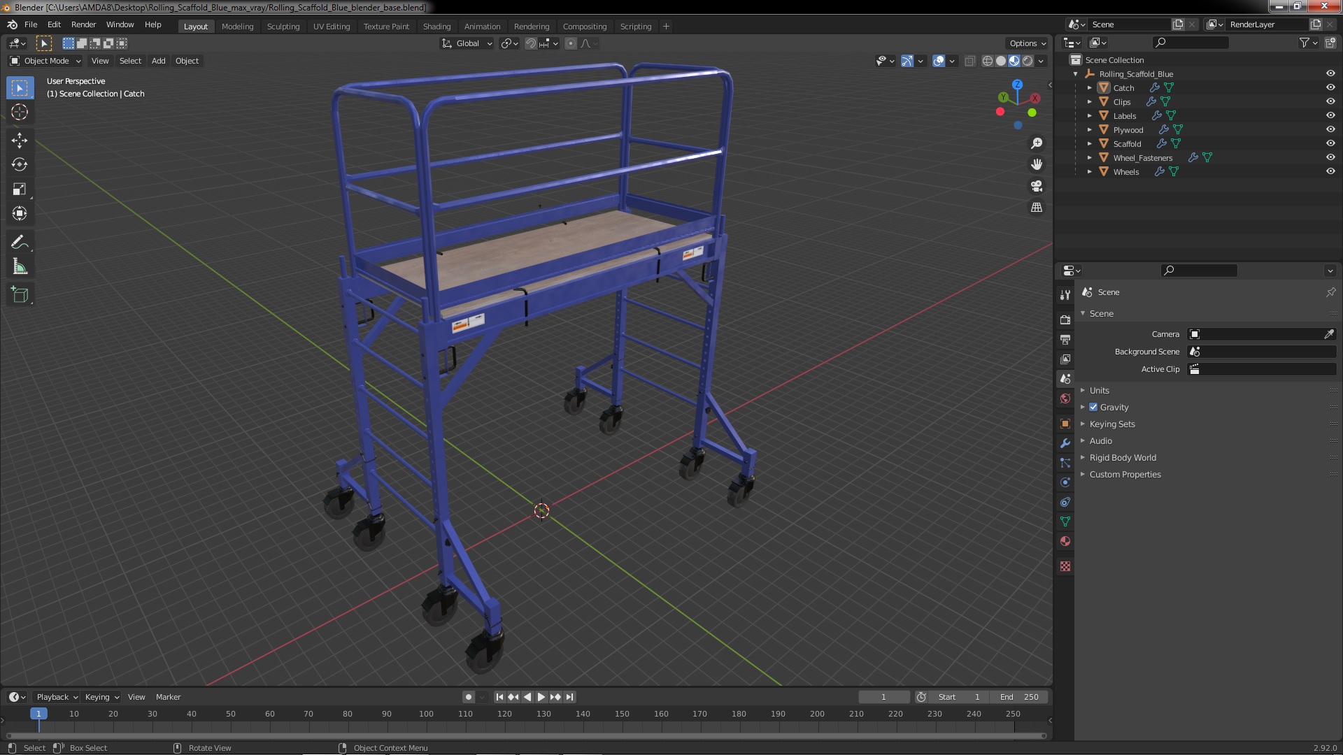 3D Rolling Scaffold Blue