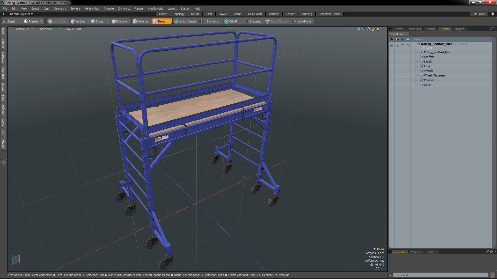 3D Rolling Scaffold Blue