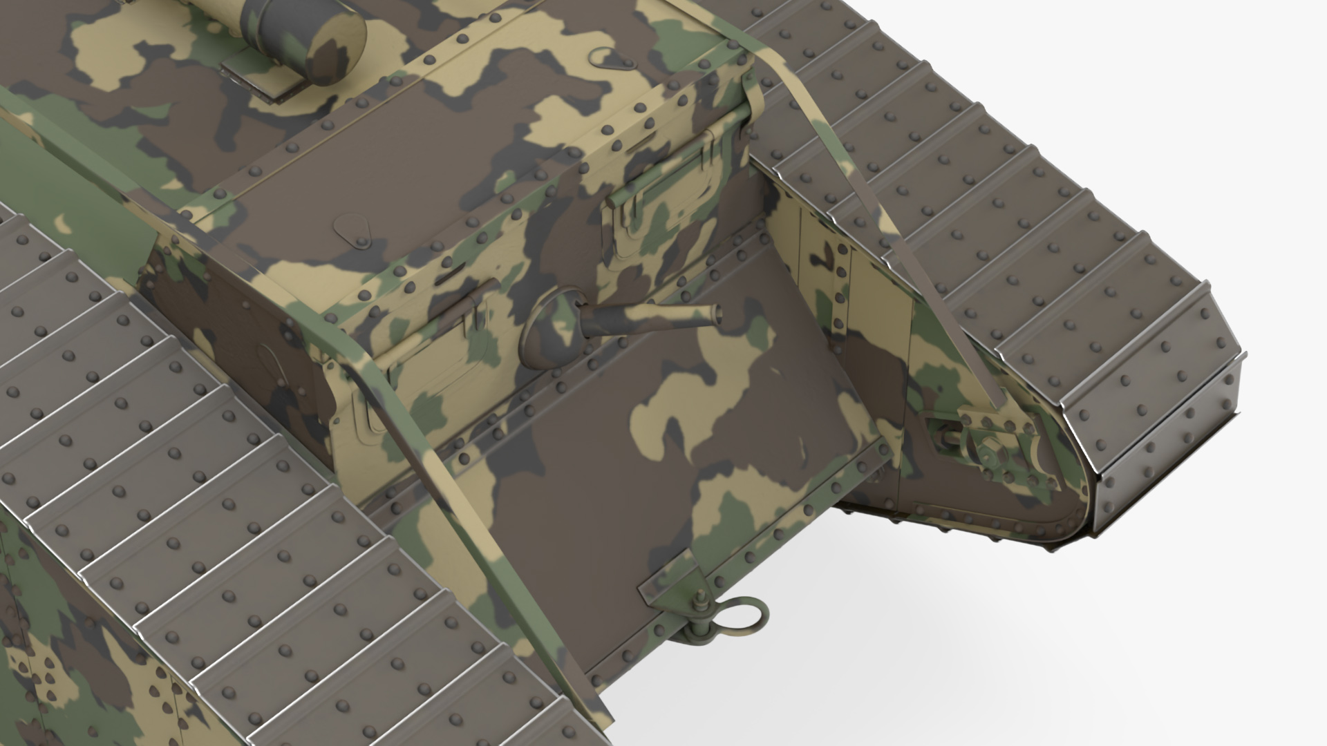 Tank MK 4 Female Camouflage Color Rigged for Maya 3D model