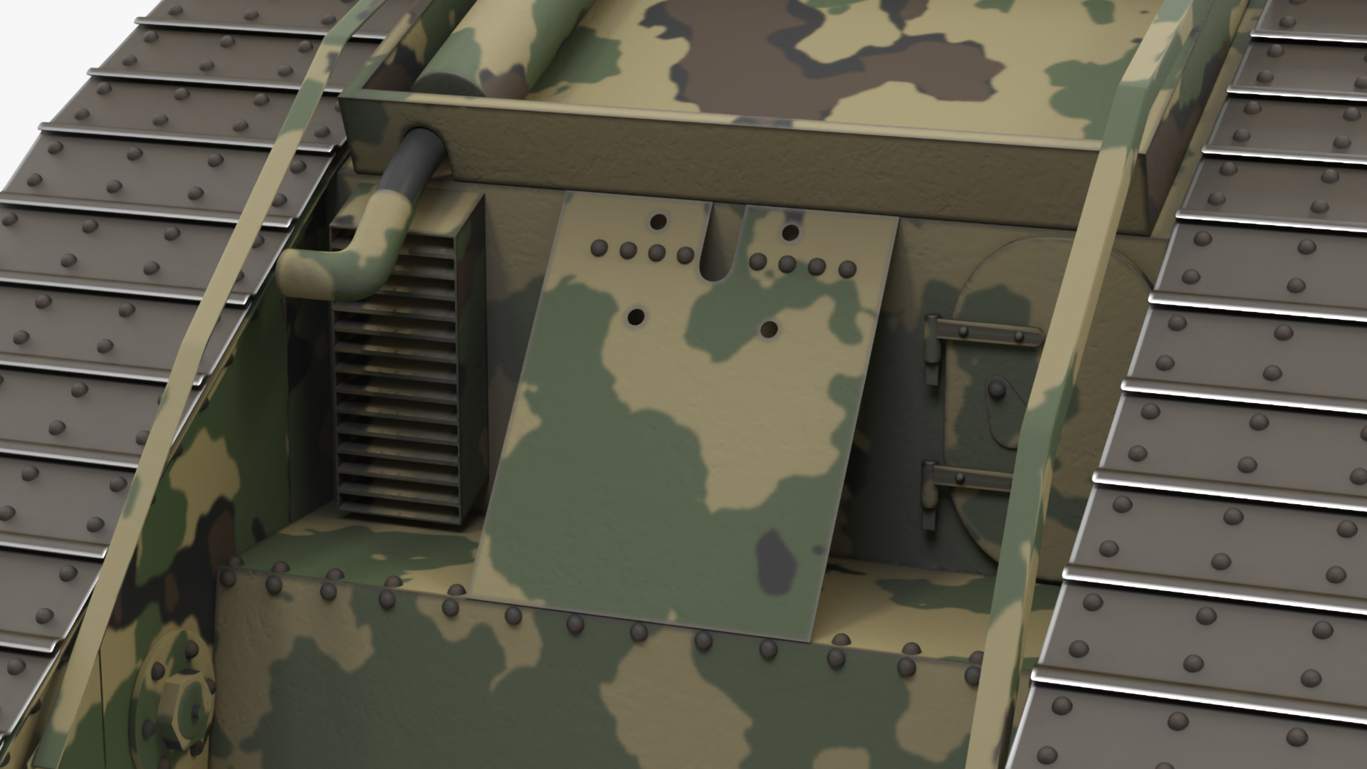 Tank MK 4 Female Camouflage Color Rigged for Maya 3D model