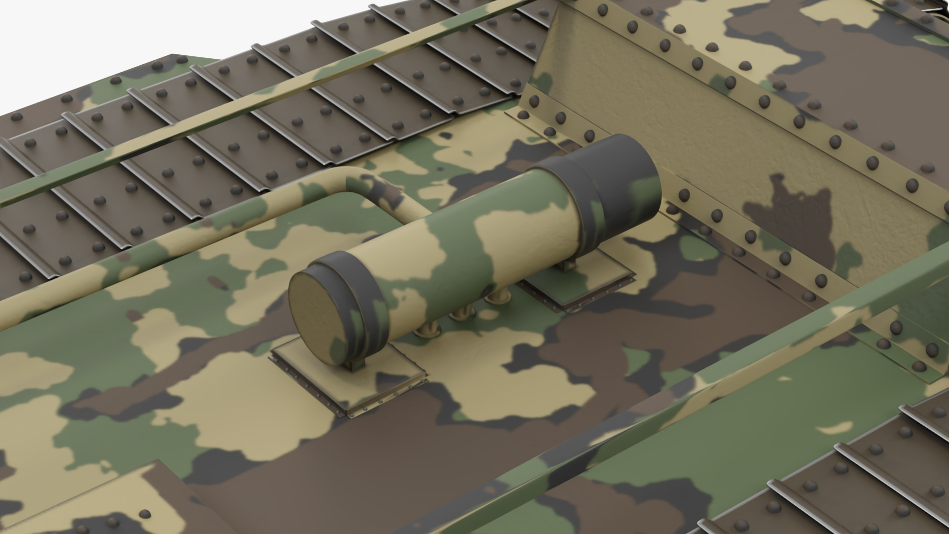 Tank MK 4 Female Camouflage Color Rigged for Maya 3D model