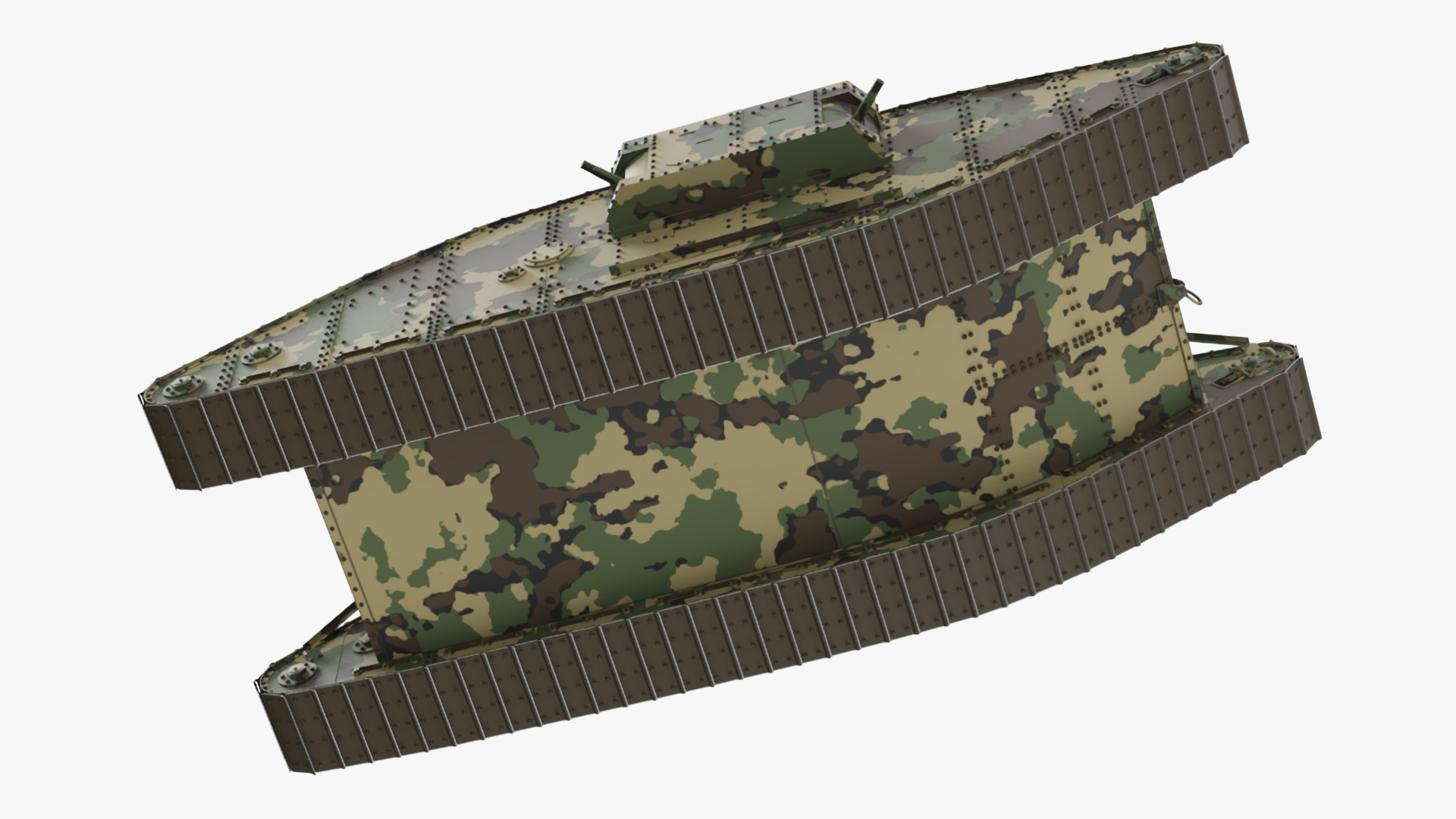 Tank MK 4 Female Camouflage Color Rigged for Maya 3D model
