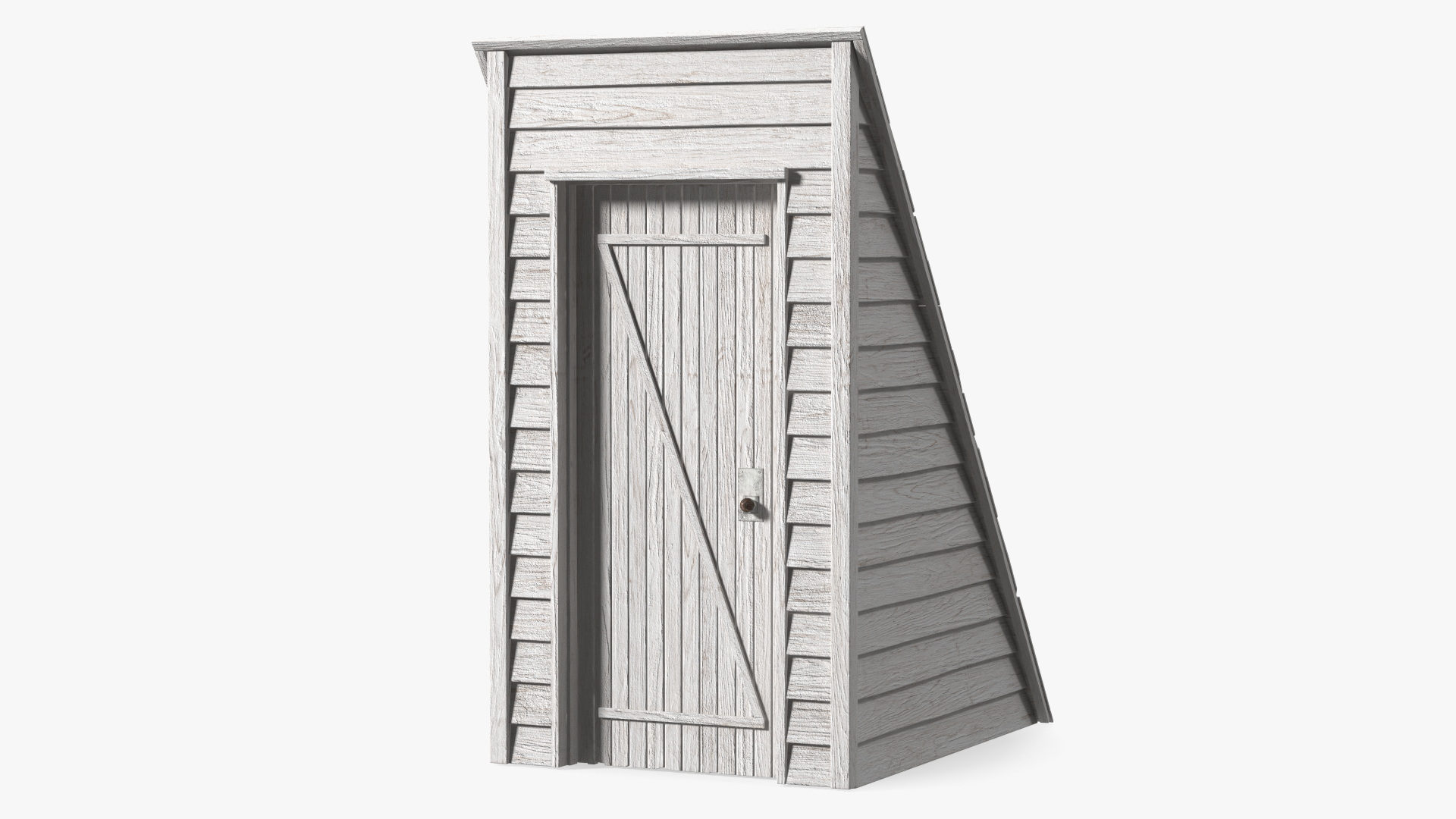 Vintage Wooden Rooftop Entrance White 3D
