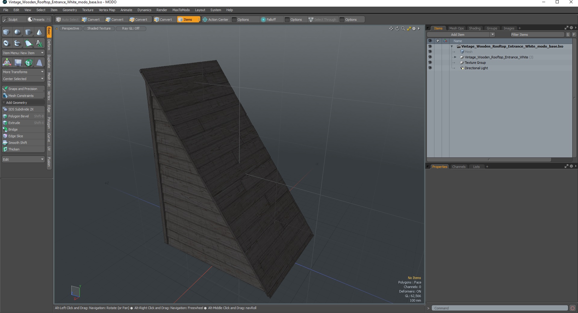 Vintage Wooden Rooftop Entrance White 3D