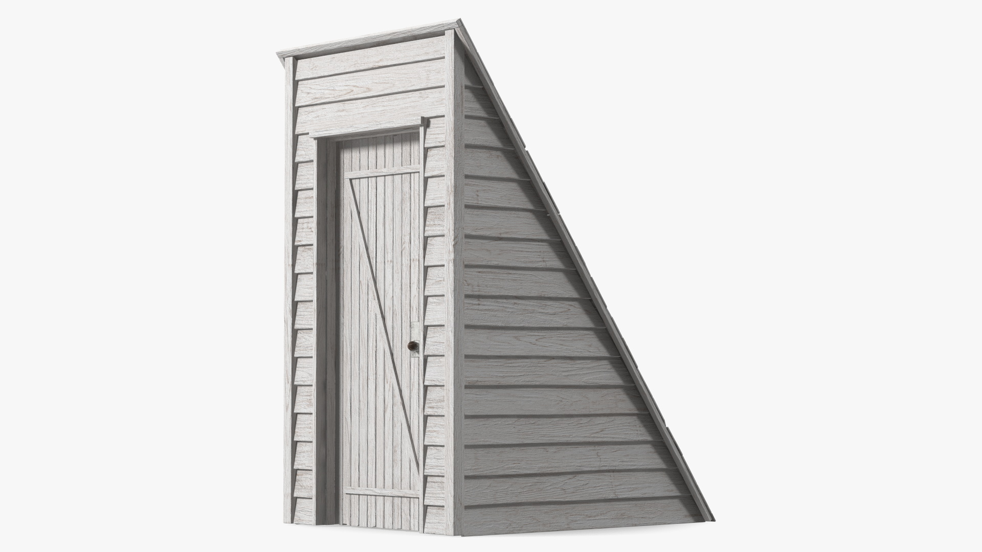 Vintage Wooden Rooftop Entrance White 3D