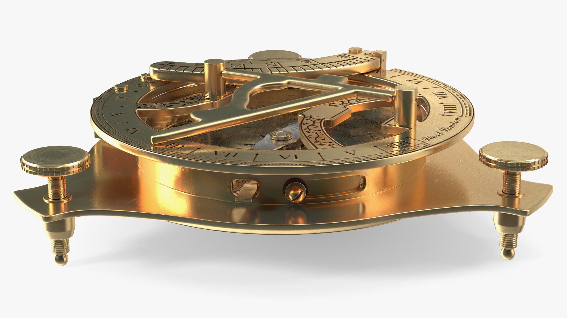 3D model Folded Vintage Compass with Sundial
