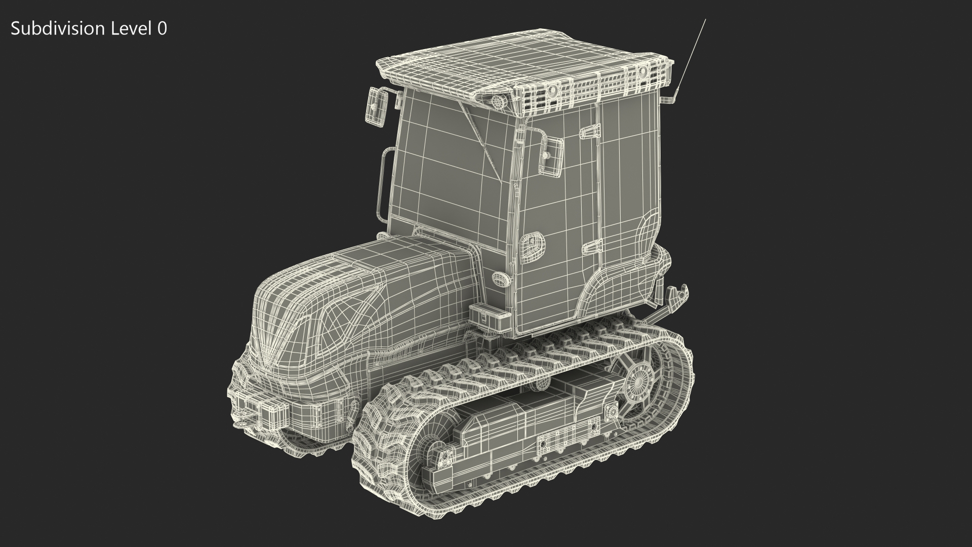 Tracked Tractor Cabin Dirty 3D