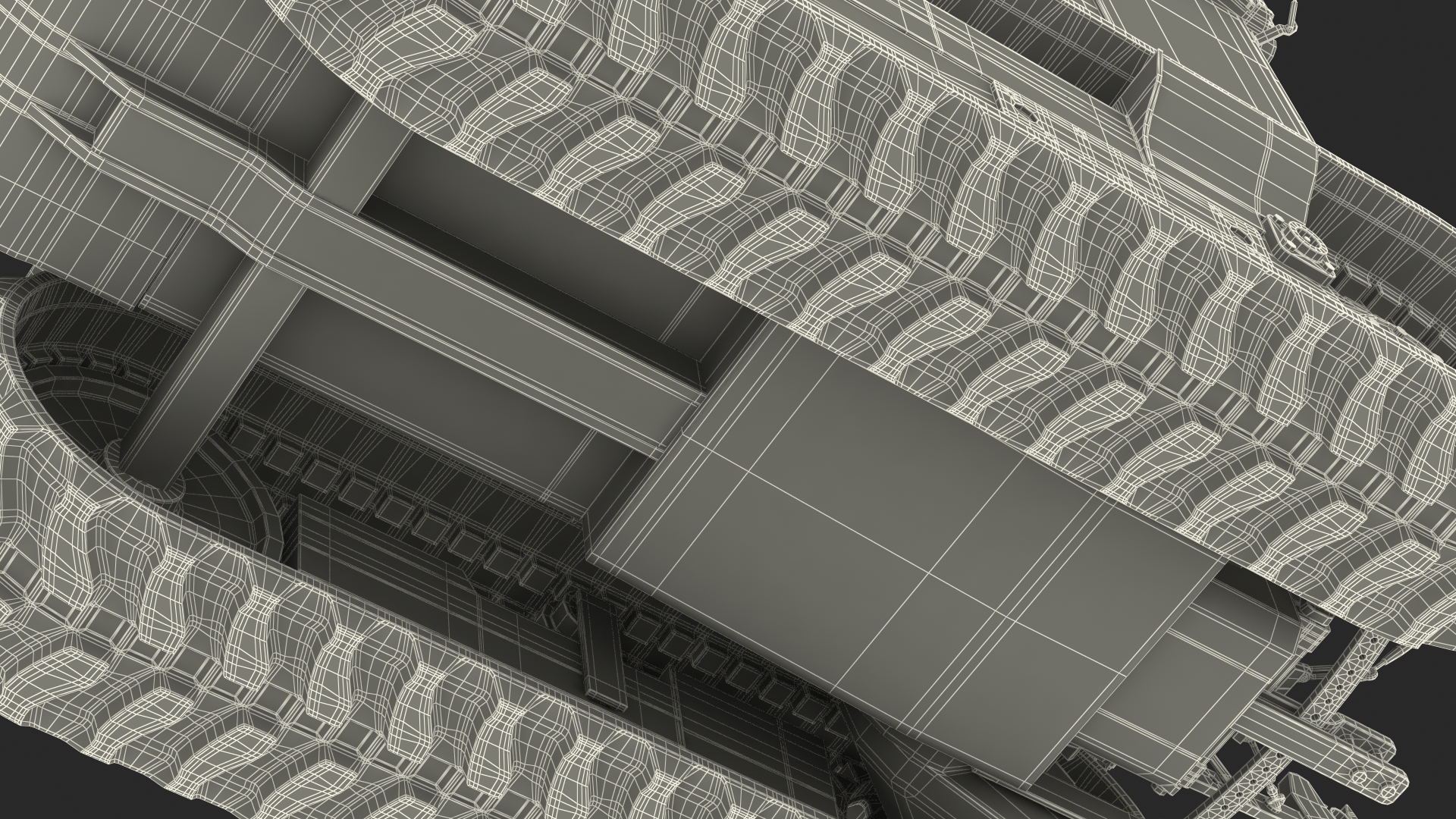 Tracked Tractor Cabin Dirty 3D