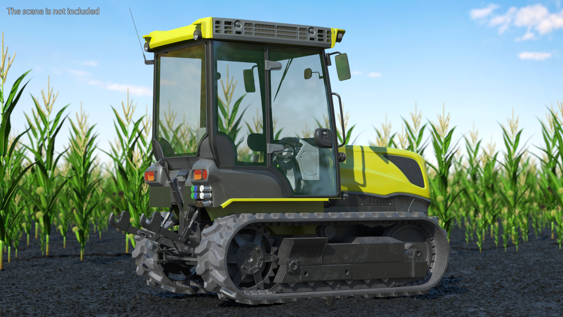 Tracked Tractor Cabin Dirty 3D