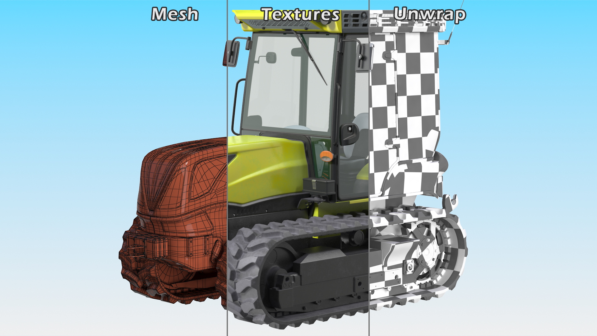 Tracked Tractor Cabin Dirty 3D