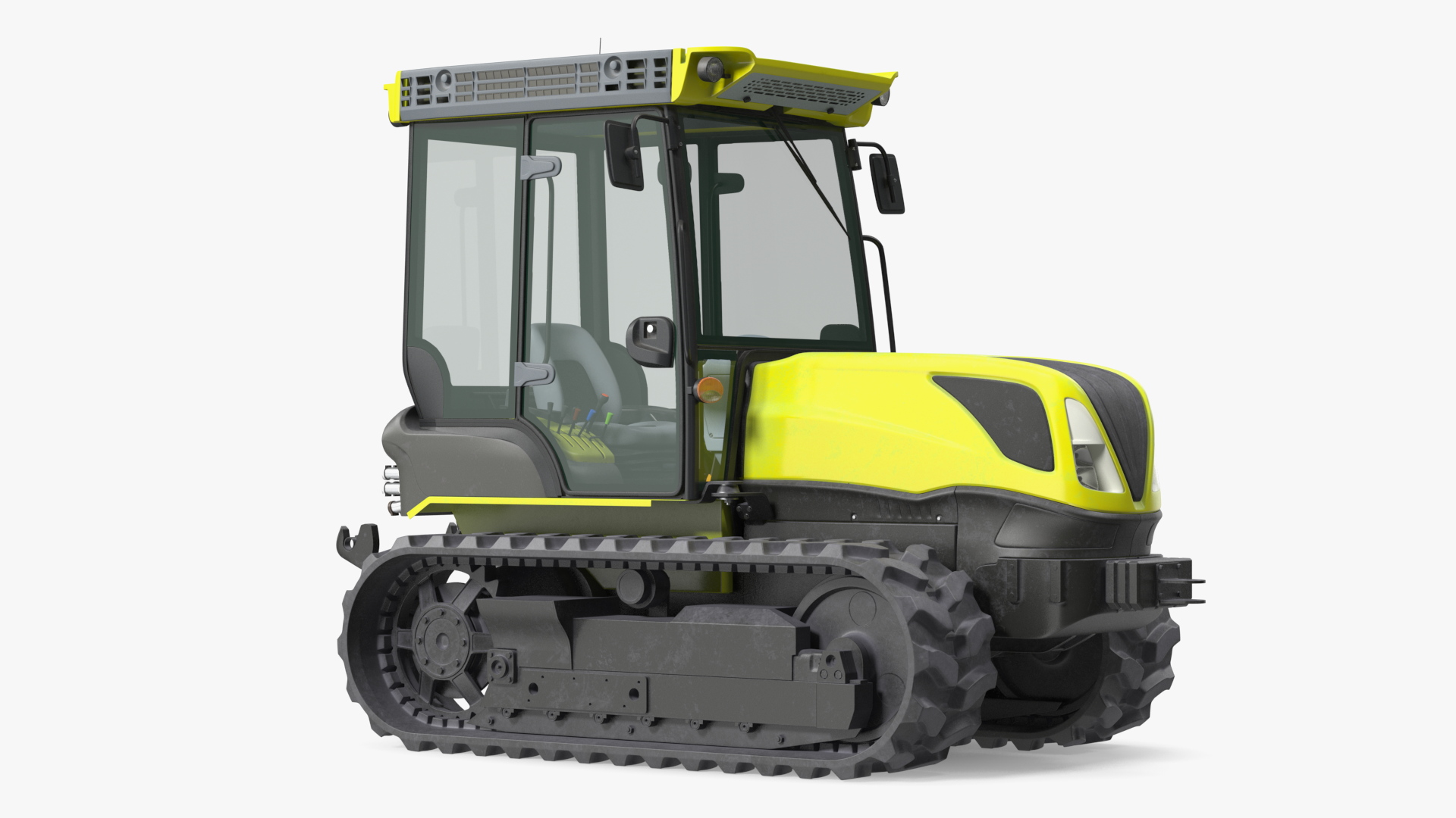 Tracked Tractor Cabin Dirty 3D