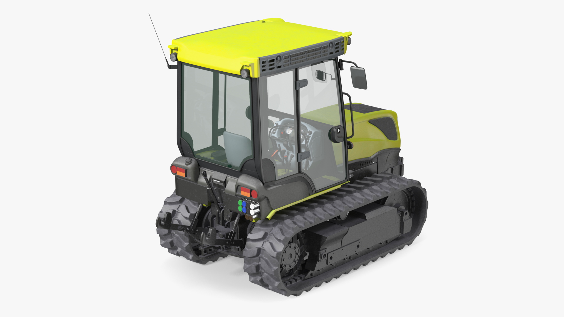 Tracked Tractor Cabin Dirty 3D