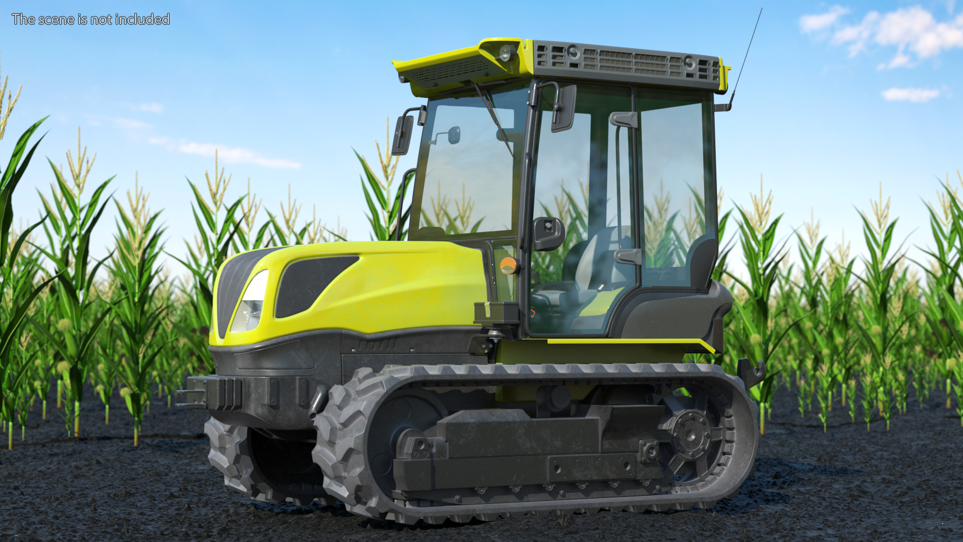Tracked Tractor Cabin Dirty 3D