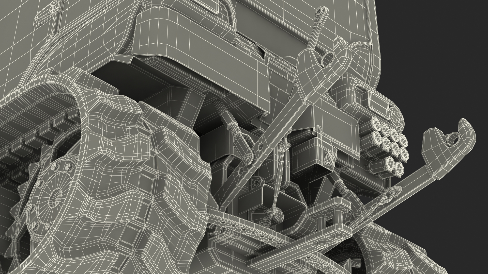 Tracked Tractor Cabin Dirty 3D