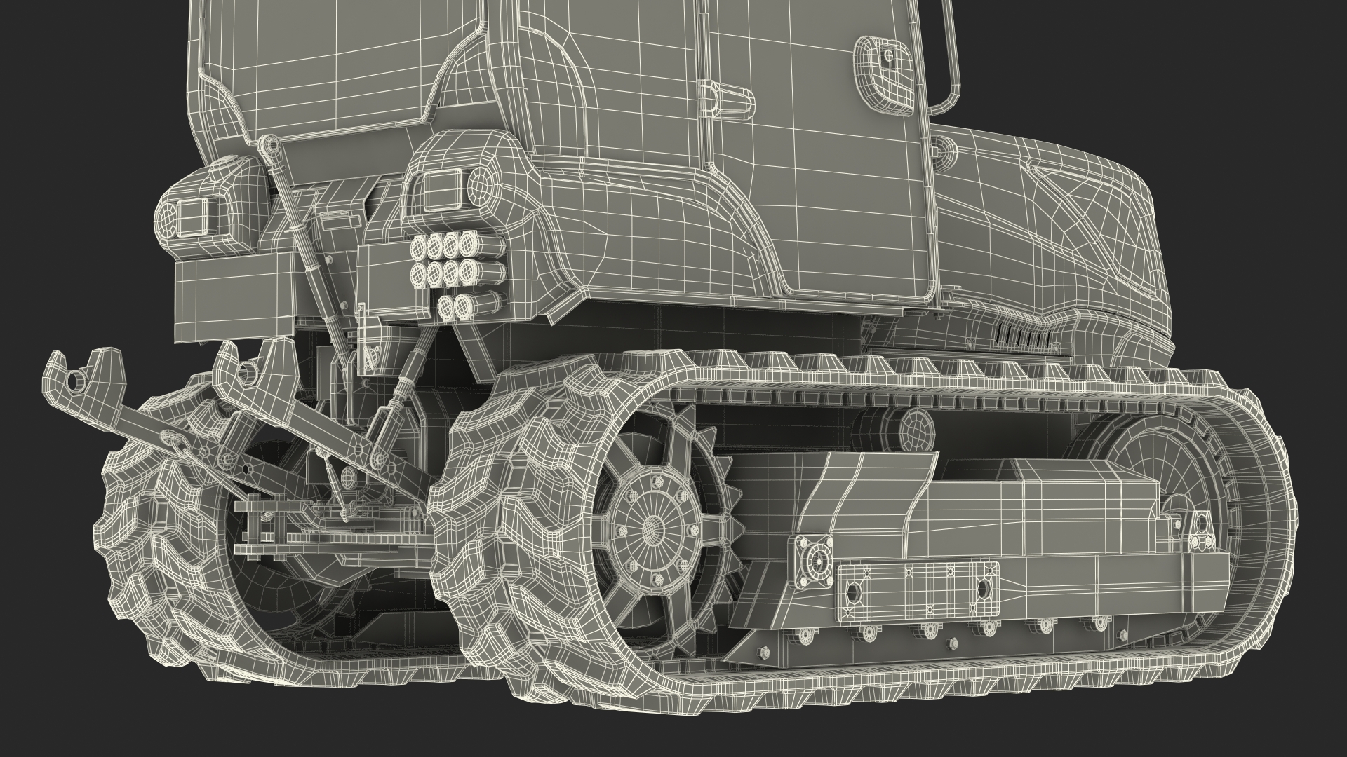 Tracked Tractor Cabin Dirty 3D