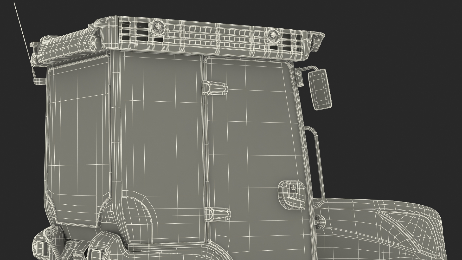 Tracked Tractor Cabin Dirty 3D