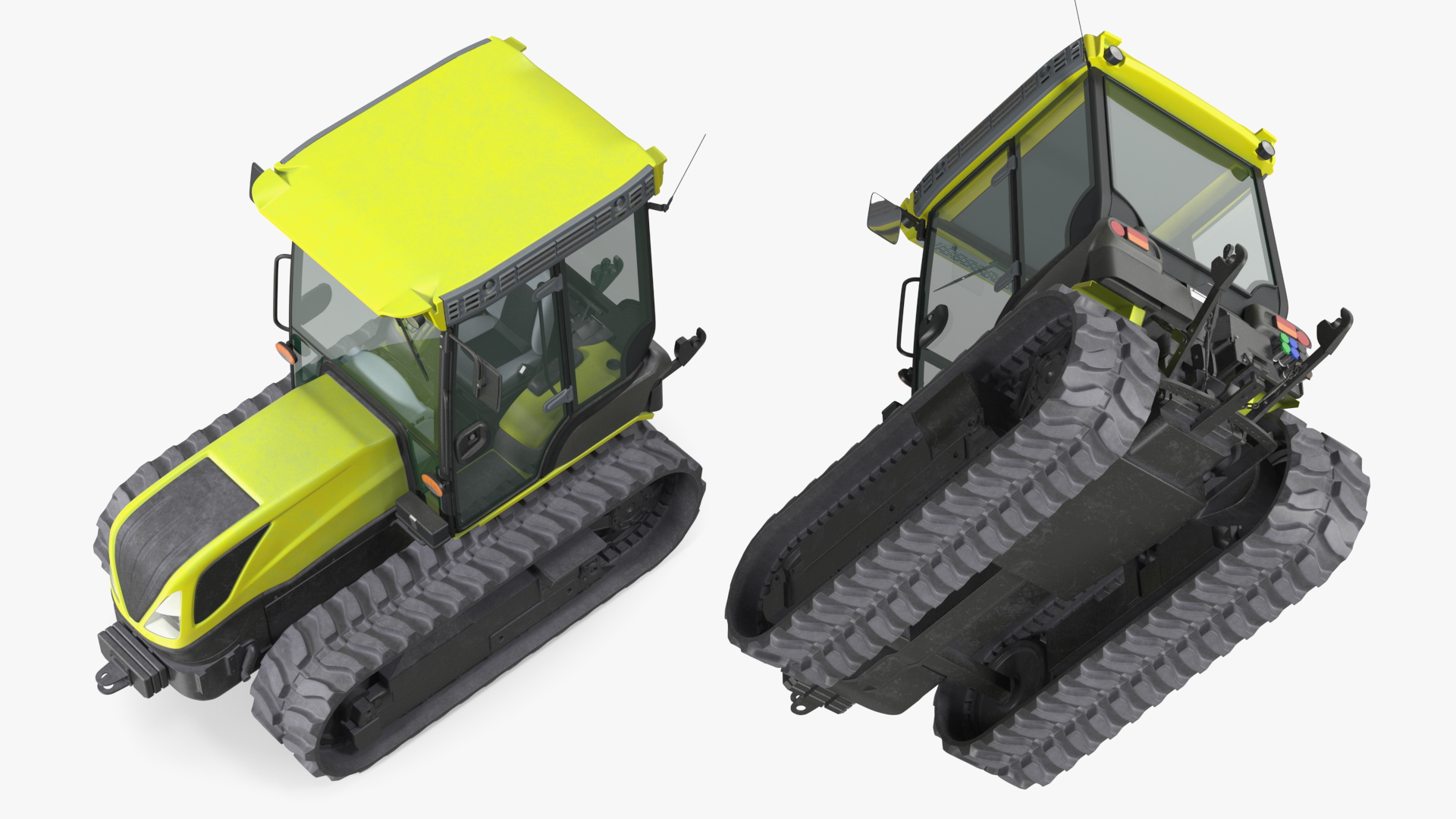 Tracked Tractor Cabin Dirty 3D