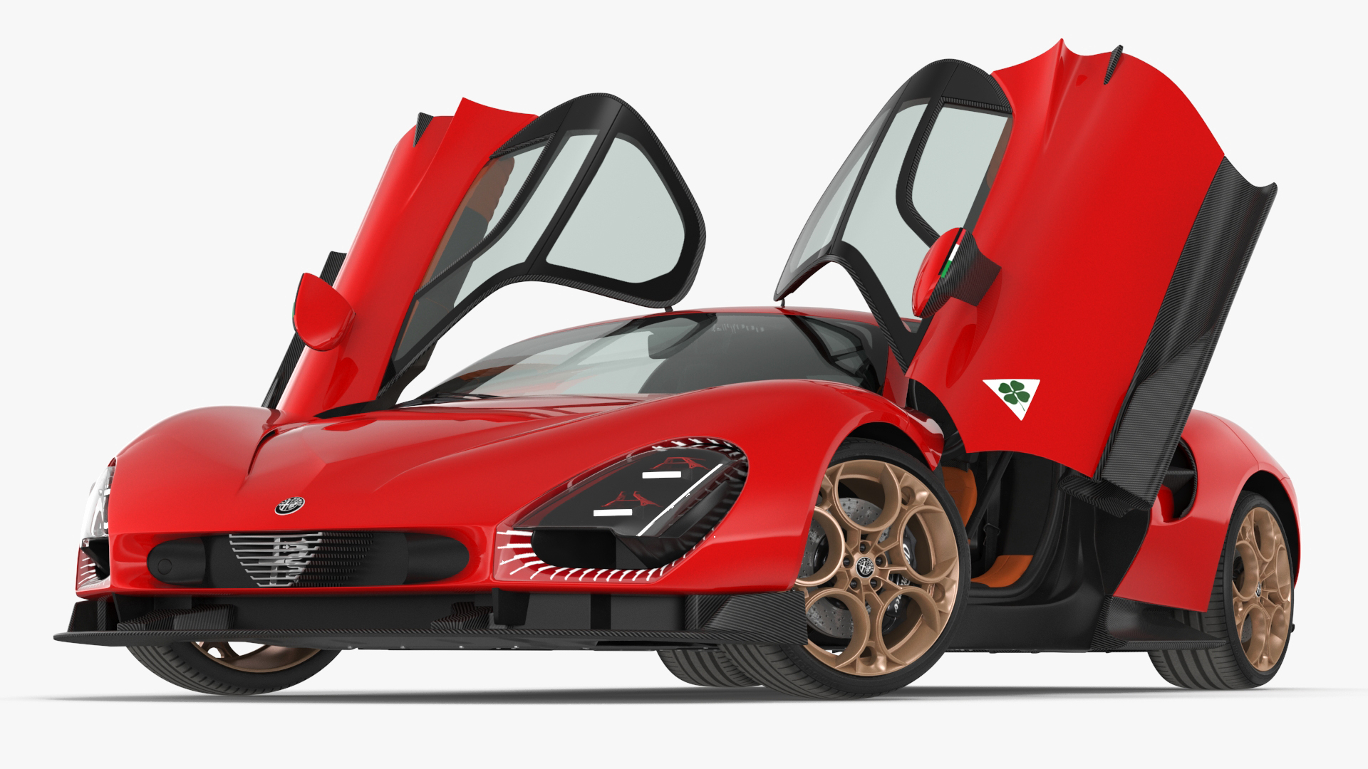 Alfa Romeo 33 Stradale Red Rigged for Cinema 4D 3D