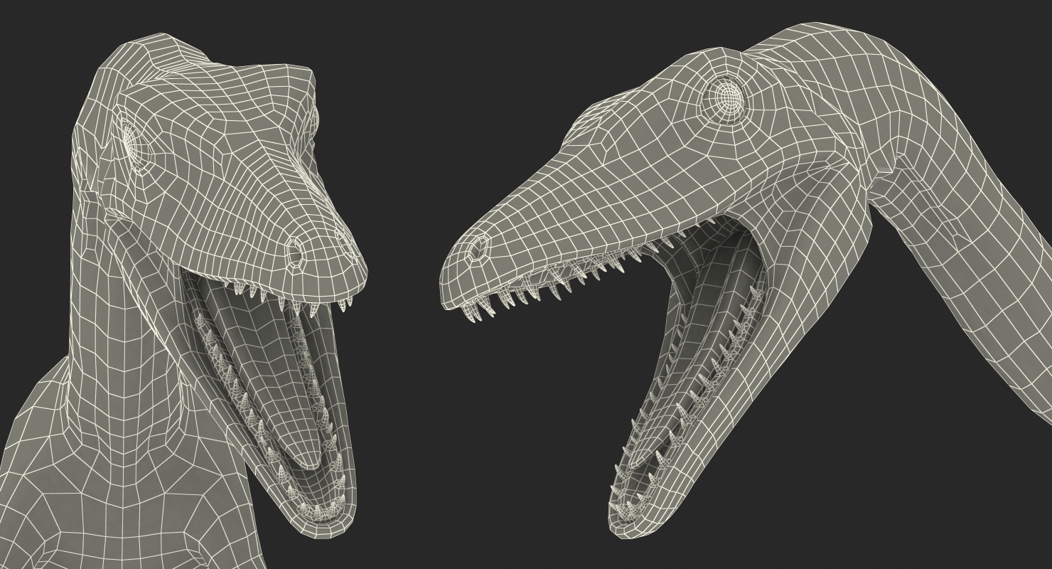 3D Compsognathus Dinosaur Run Pose