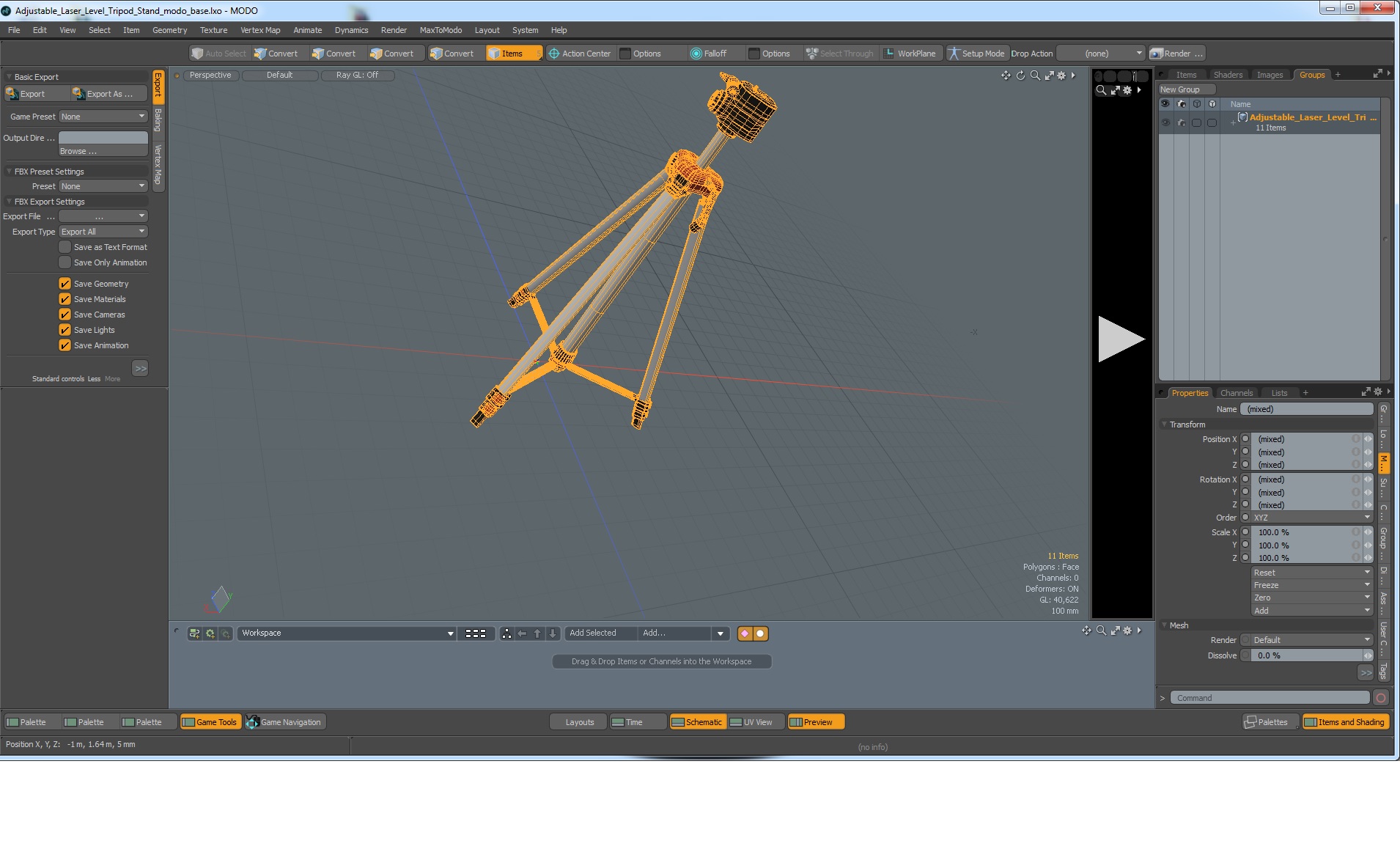 3D model Adjustable Laser Level Tripod Stand