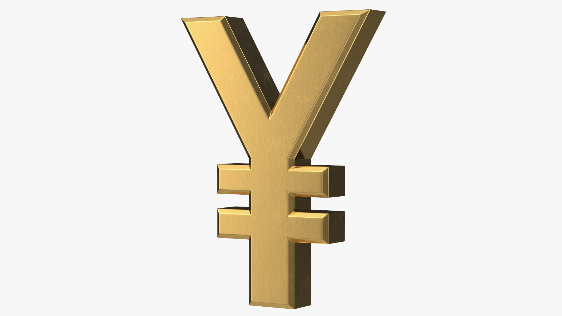 3D Japanese Yen Currency Symbol Gold model