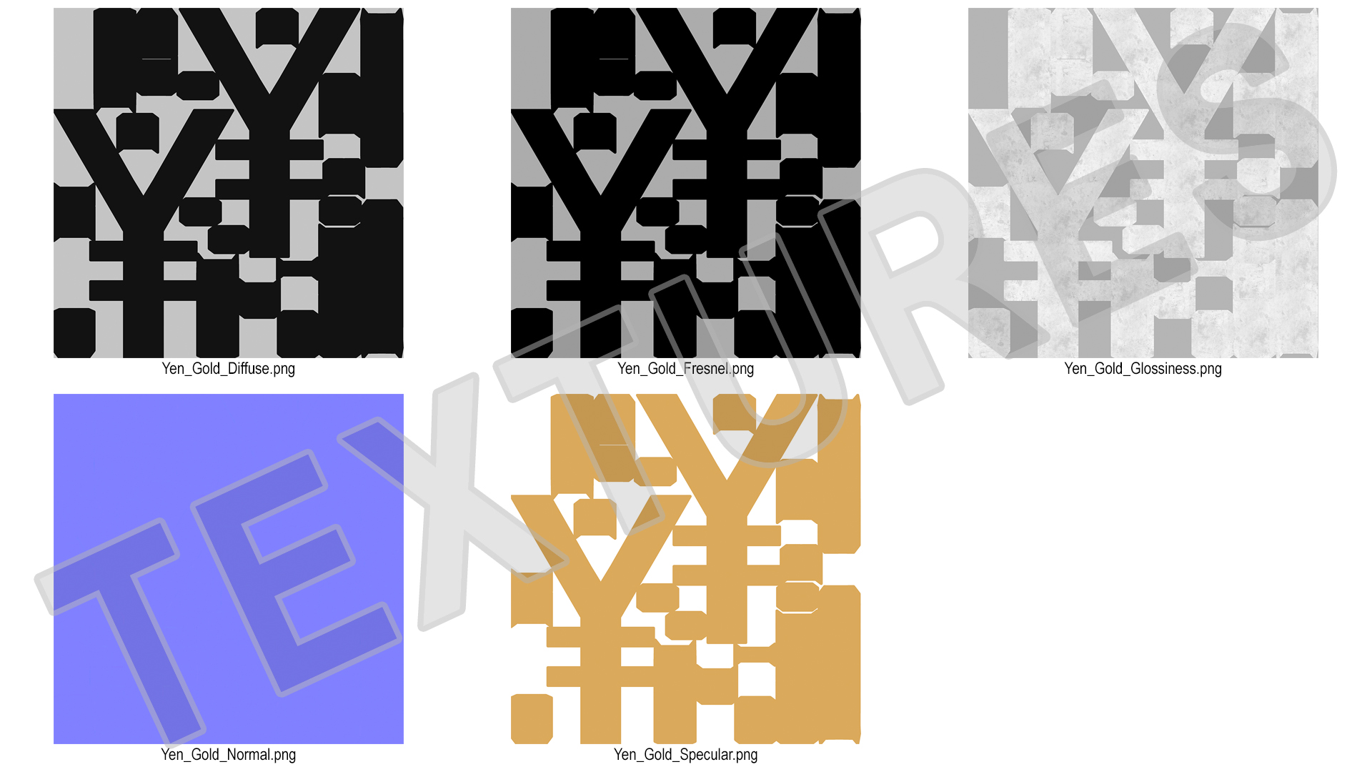 3D Japanese Yen Currency Symbol Gold model